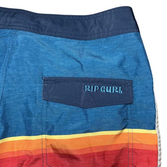 Rip Curl Shorts Mens 30 Blue Red Boardshorts Swim Trunks Drawstring CB07R7 Logo - Picture 1 of 9